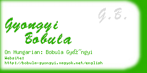 gyongyi bobula business card